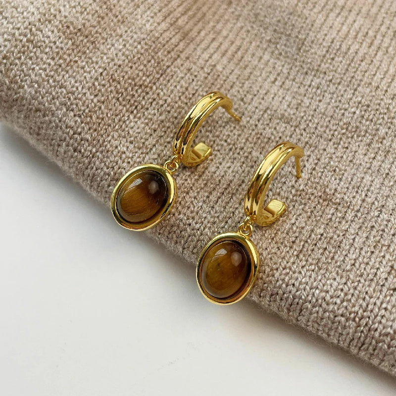 Tiger's Eye Studs