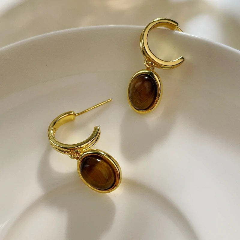 Tiger's Eye Studs