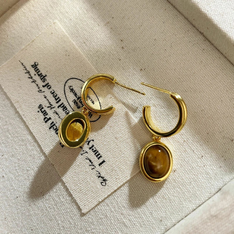 Tiger's Eye Studs