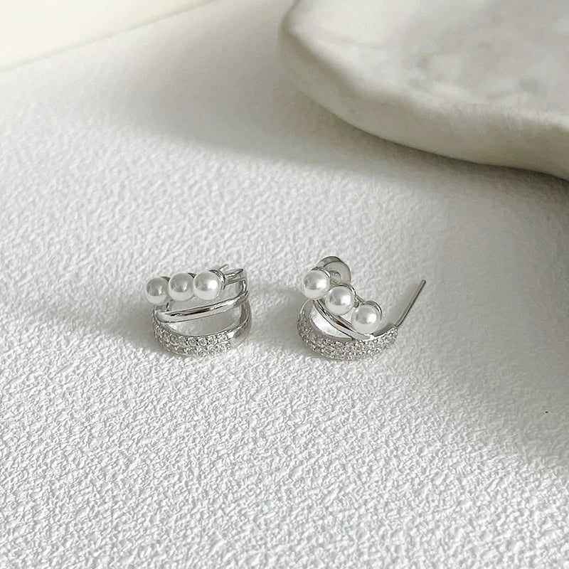 Tiered Pearl Earrings